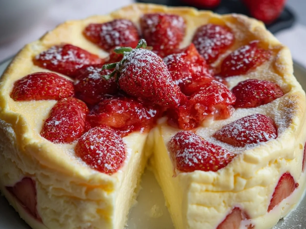 Low Carb Käsekuchen: Cremig mit Pudding & Erdbeeren - Bild 1