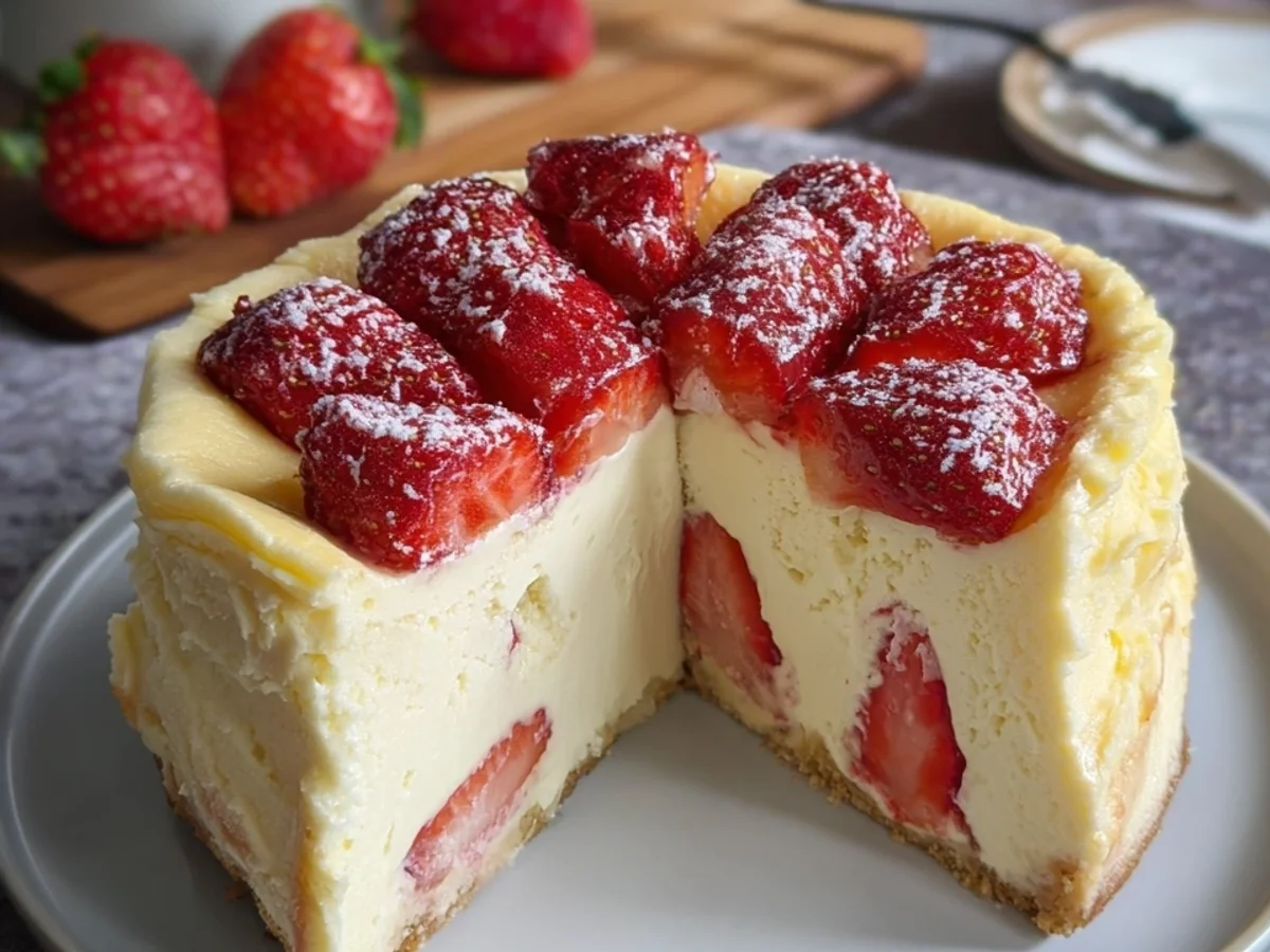 Low Carb Käsekuchen: Cremig mit Pudding & Erdbeeren - Bild 2