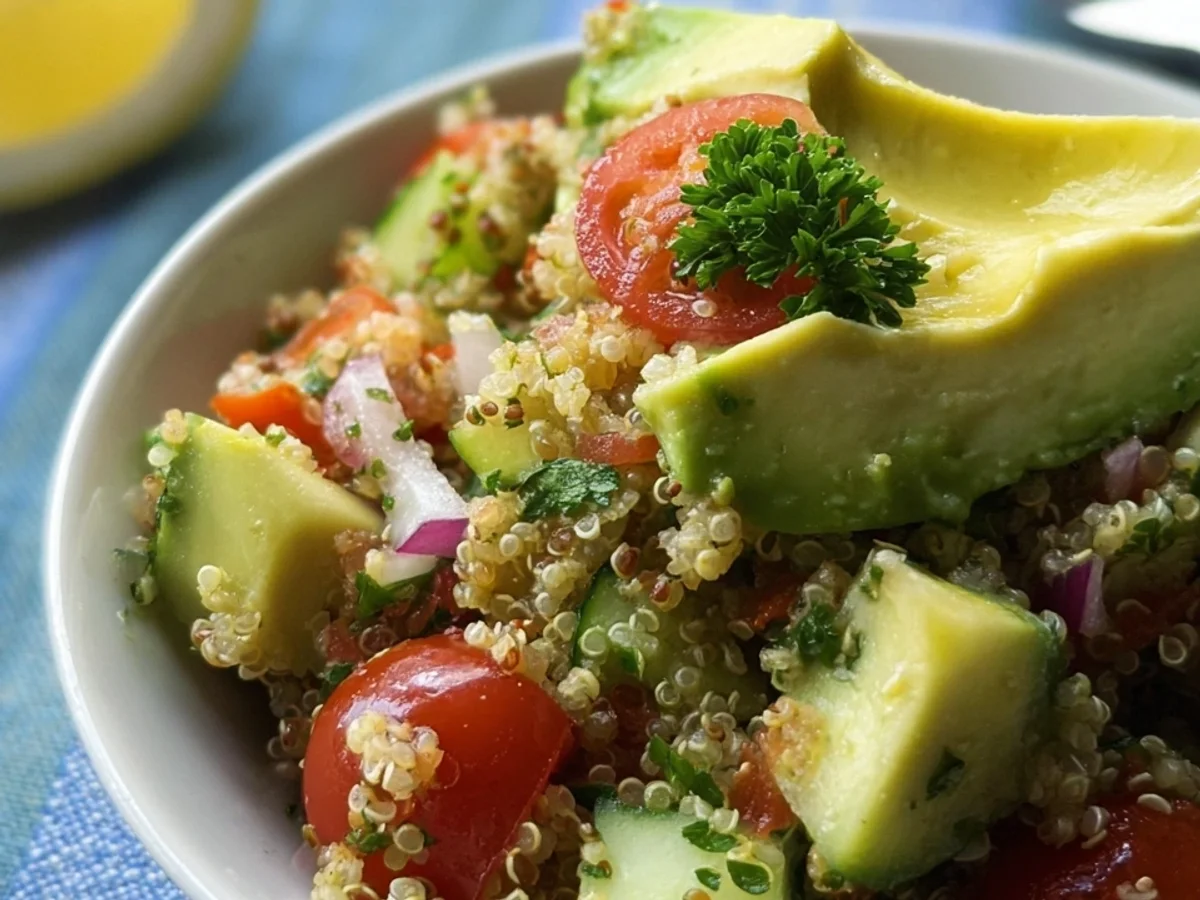 Quinoa Avocado Salat mit Tomaten & Zitronendressing - Bild 1