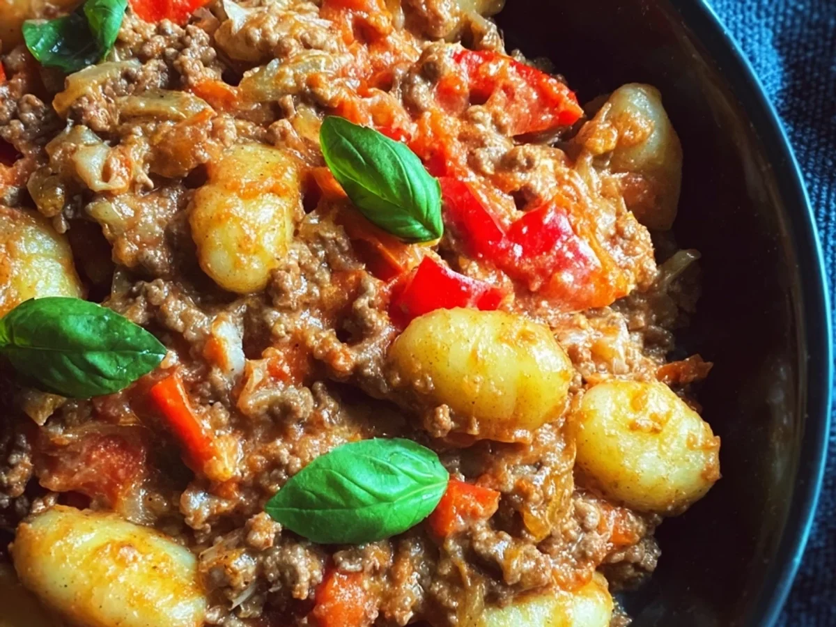 Schnelle Gnocchi Pfanne mit Hackfleisch & Paprika - Bild 2