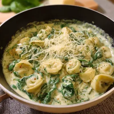 Cremige Tortellini mit Spinat-Sahne-Sauce