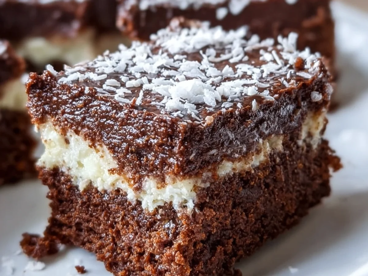 Cremiger Low Carb Schoko-Kokoskuchen zuckerfrei & schnell - Beitragsbild