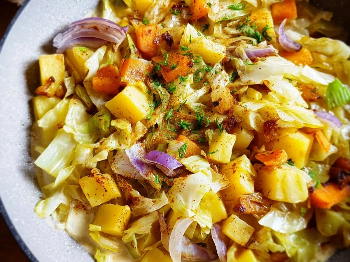 Spitzkohlpfanne mit Kartoffeln: Vegetarisch & schnell zubereitet - Beitragsbild