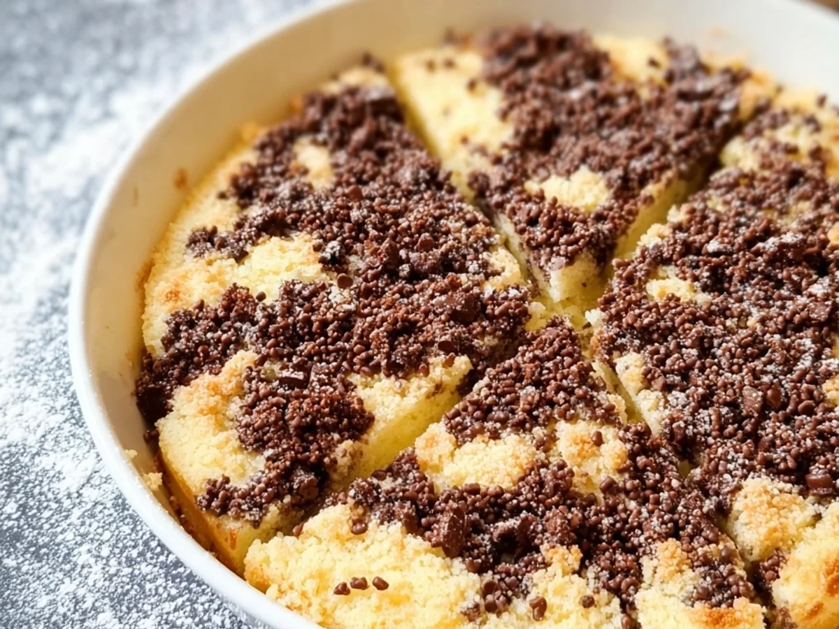 Versunkener Streuselkuchen mit Schokostreuseln backen - Beitragsbild